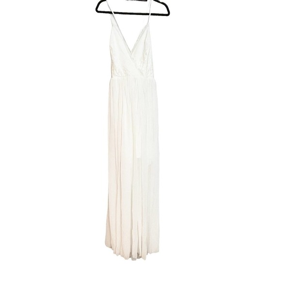 Dress The Population A-Line Criss Cross Back White Maxi Dress Women Size XL NWT - Picture 7 of 10